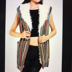 Minkpink shearling fur blanket vest